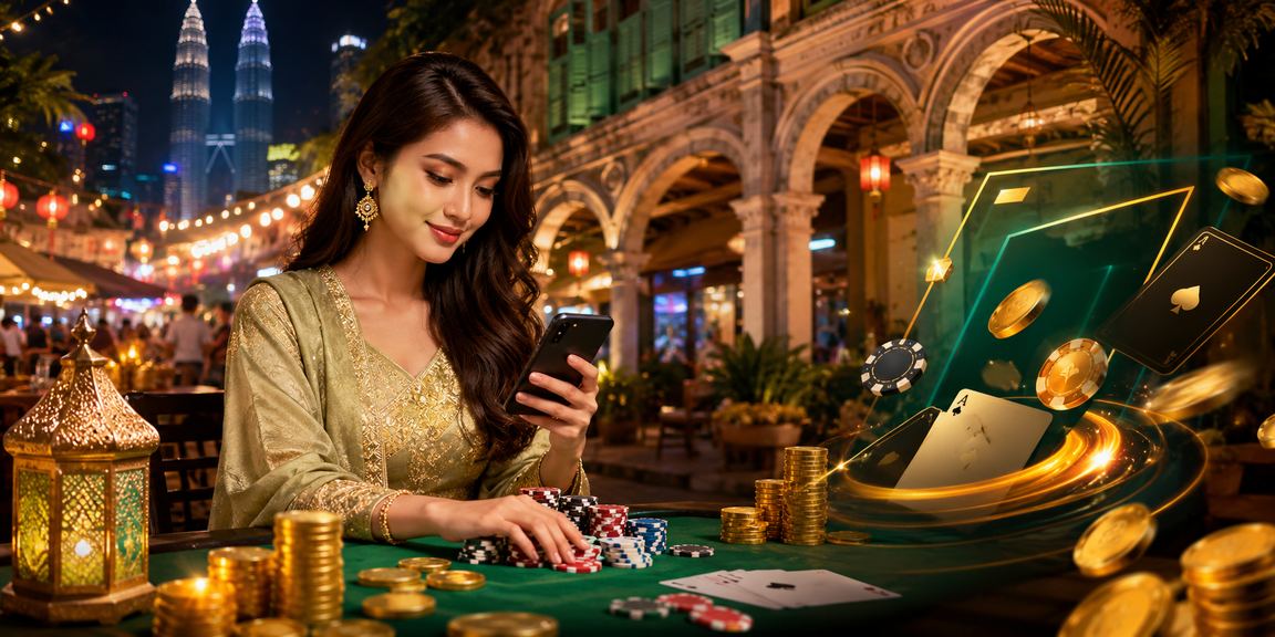 Hari Raya poker game atmosphere in Kuala Lumpur on the jqkslot casino platform